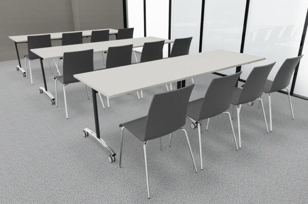 Seminarstuhl BSC301 Holzsitzschale gebeizt in schiefergrau Seminarstuhl BSC301 Holzsitzschale gebeizt in schiefergrau