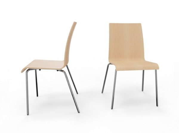 Seminarstuhl BSC301, seitlich und frontal, ungepolstert, Buche Natur Seminarstuhl BSC301, seitlich und frontal, ungepolstert, Buche Natur