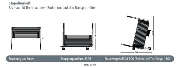 yuno Stapelbarkeit am Boden Transportplattform Stapelwagen